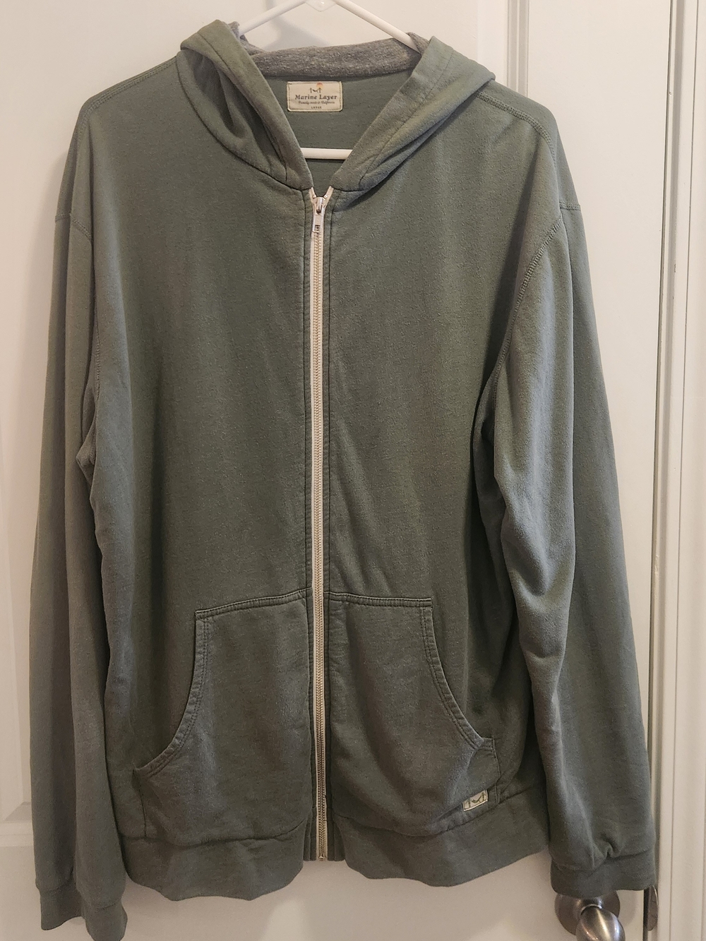 Marine Layer Olive Green Full-Zip Hoodie